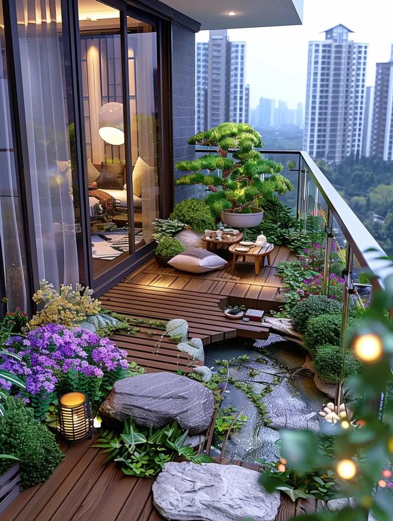 小阳台花园实景图片