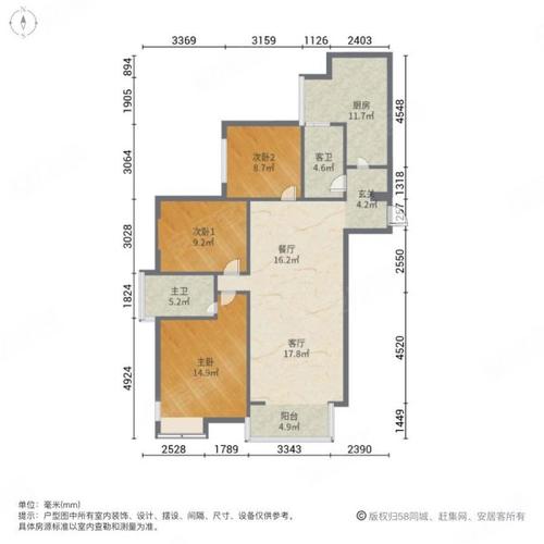 长庆湖滨花园户型图