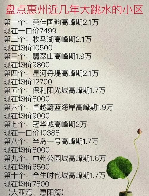 惠州东江房价
