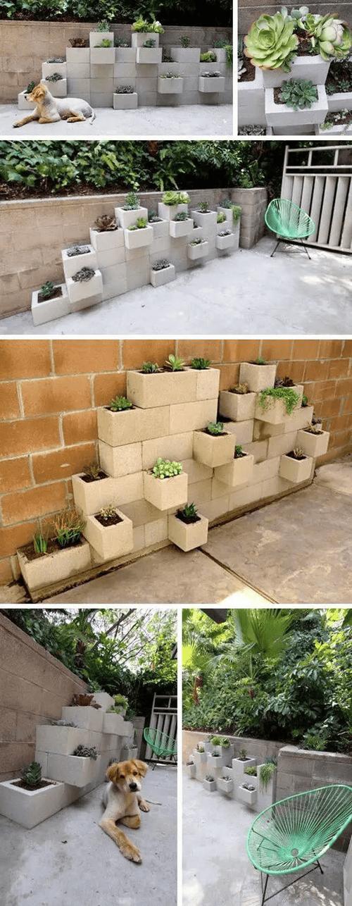 空心砖垒花园图片