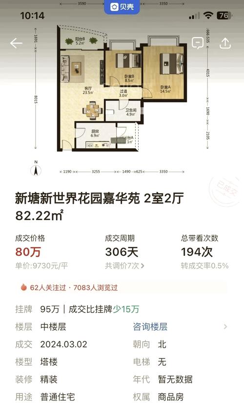 新塘新世界花园房价