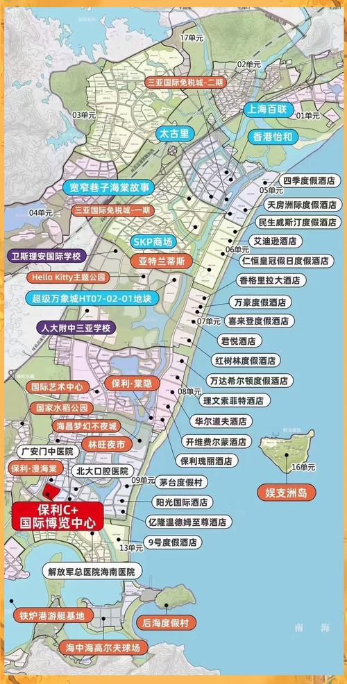 三亚市区楼盘分布图