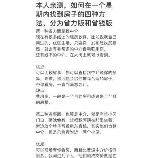 小区短租房怎么找