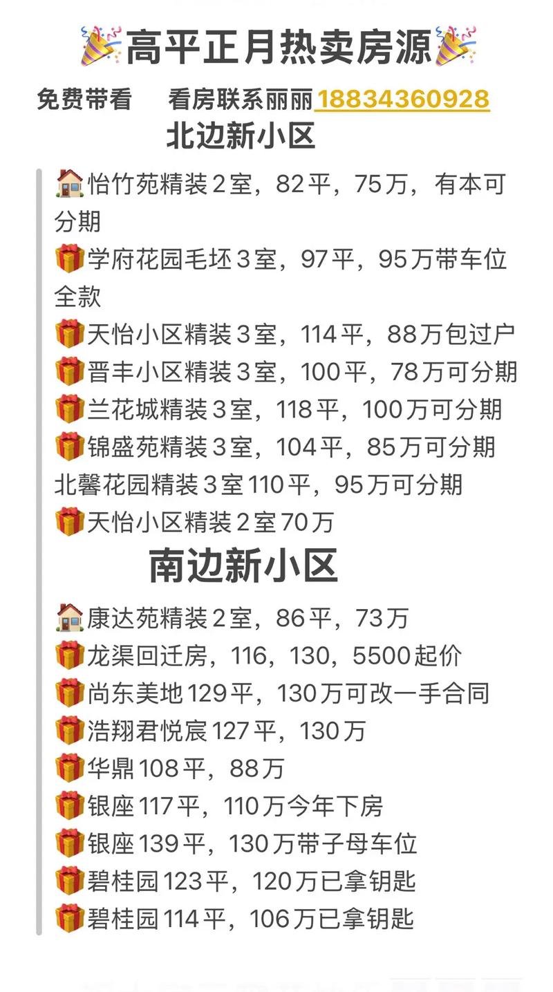高平小区房价