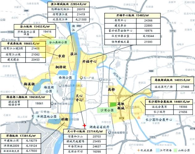 长沙市楼盘分布图
