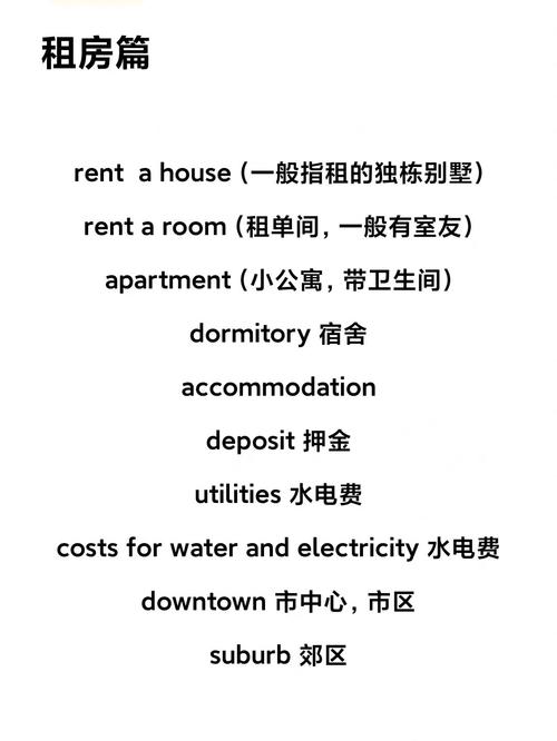 租房子英语怎么说