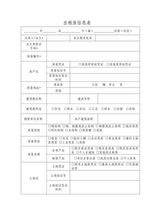 个人出租房信息怎么写