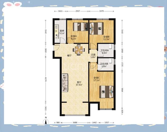 三原罗马花园户型图