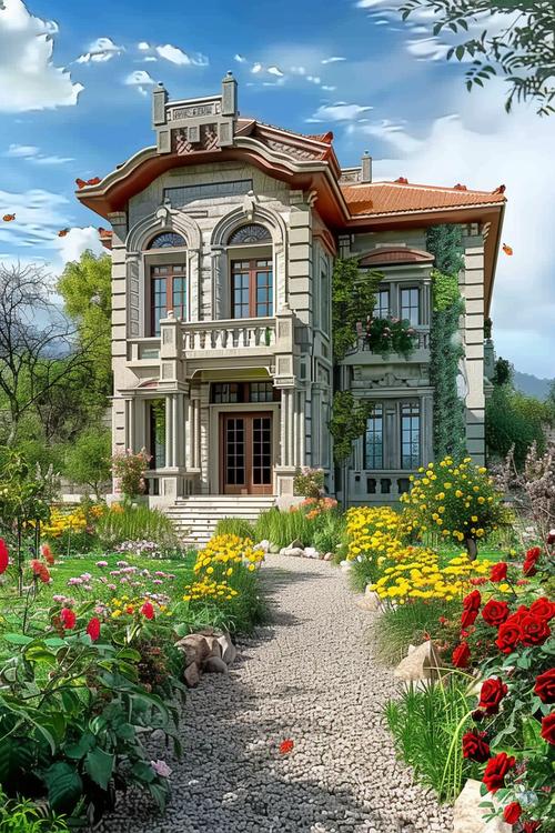 欧美别墅花园图片