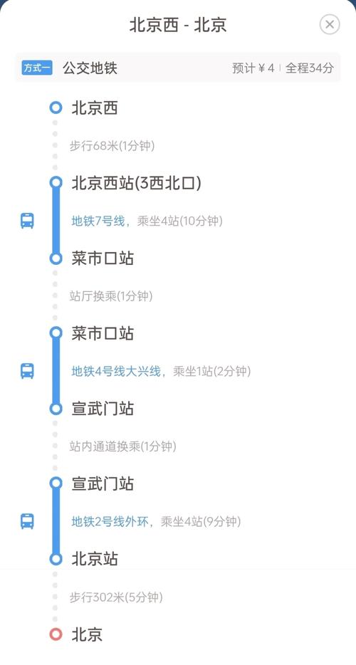 花园桥到北京西站